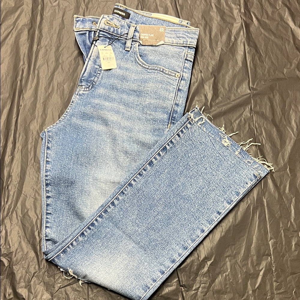 Express Light Blue Women's Cropped Jeans